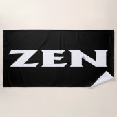 Zen weißes schwarzes Strandtuch (Vorderseite)