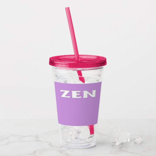 Zen-Weißlila-Fuchsia-Acryltumbler Acryltrinkbecher (Vorderseite Ice)