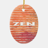 Zen-Weißröten-Oval-Keramik Keramik Ornament (Vorne)