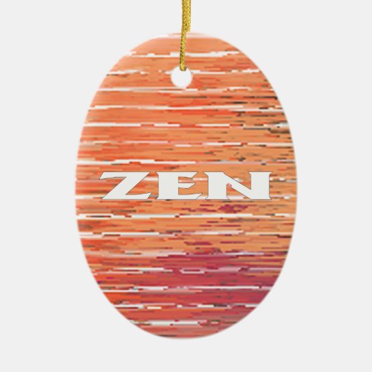 Zen-Weißröten-Oval-Keramik Keramik Ornament (Vorne)