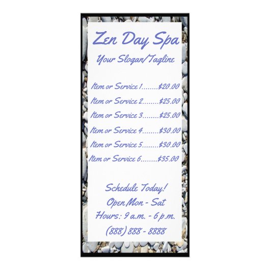 Zen-Wellness-Center-Erholungsort-Gestell-Karte und Werbekarte (Vorne)