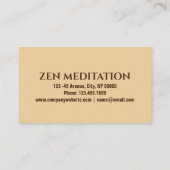 Zen WELLNESS-CENTER Massage Therapie Yoga Instrukt Visitenkarte (Rückseite)