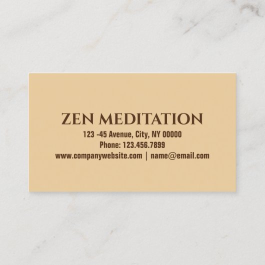 Zen WELLNESS-CENTER Massage Therapie Yoga Instrukt Visitenkarte (Rückseite)