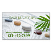 Zen WELLNESS-CENTER Salon Aromatherapie Massagethe Magnetische Visitenkarte (Vorderseite)