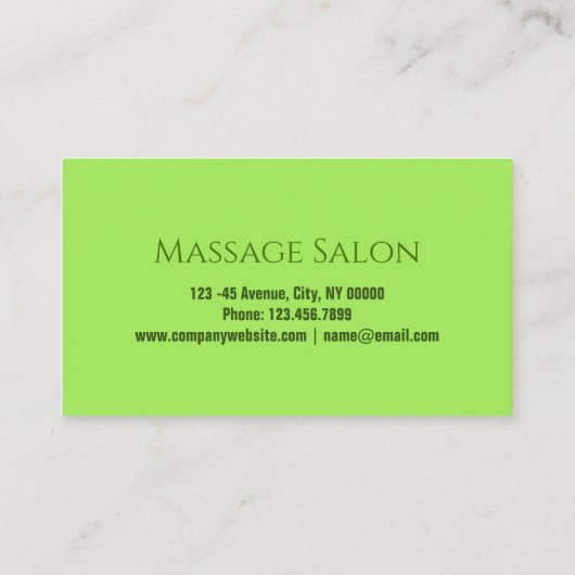 Zen WELLNESS-CENTER Salon Aromatherapie Massagethe Visitenkarte (Rückseite)