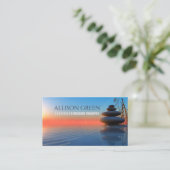 Zen WELLNESS-CENTER Salon Massage Therapie Meditat Visitenkarte (Stehend Vorderseite)