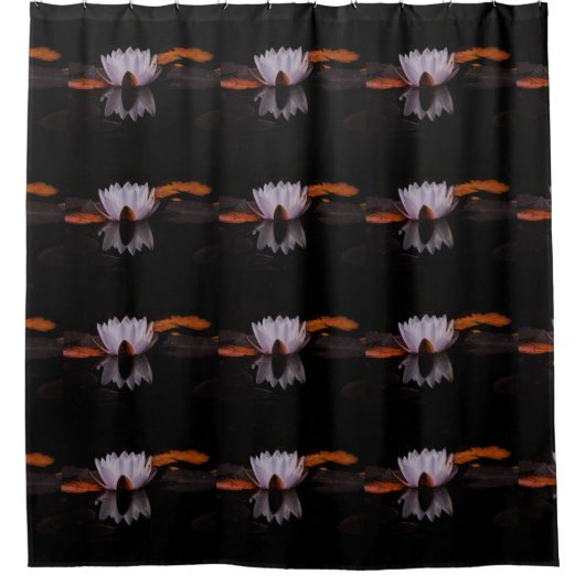 Zen White Lotus Blume Duschvorhang (Vorderseite)