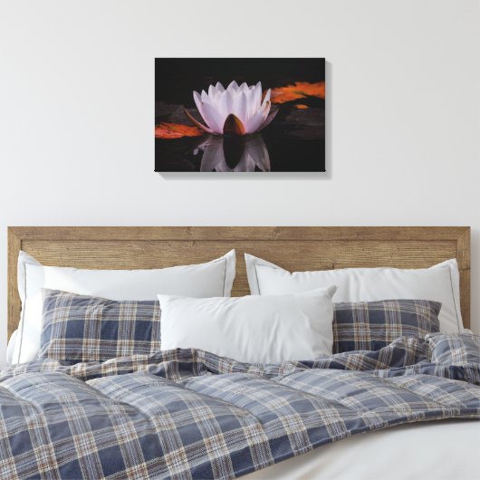 Zen White Lotus Blume Leinwanddruck (Insitu (Schlafzimmer))