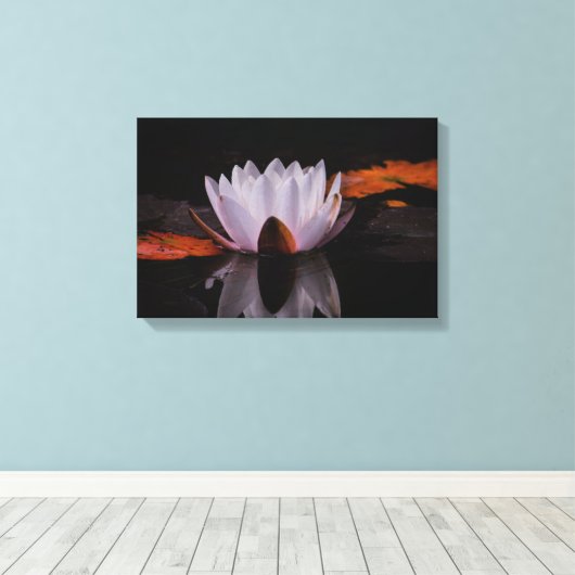 Zen White Lotus Blume Leinwanddruck (Insitu (Holzboden))