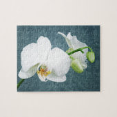 Zen White Orchid Blume Puzzle (Horizontal)