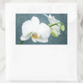 Zen White Orchid Blume Rechteckiger Aufkleber (Tasche)