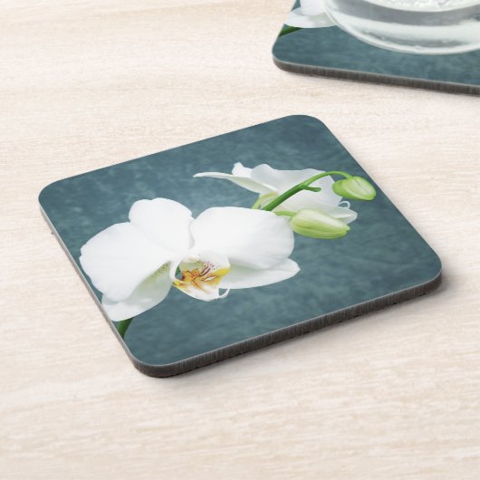 Zen White Orchid Blume Untersetzer (Linke Seite)