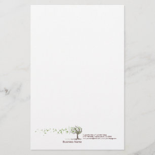Zen-Wind-Baum mit Blätter-Briefpapier Briefpapier