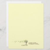 Zen-Wind-Baum mit Blätter-gelbem Briefkopf (Vorne/Hinten)