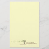 Zen-Wind-Baum mit Blätter-gelbem Briefpapier (Vorderseite)