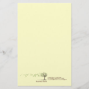 Zen-Wind-Baum mit Blätter-gelbem Briefpapier