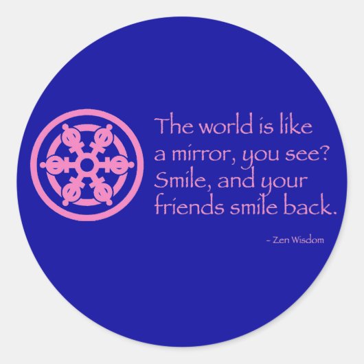 Zen Wisdom Runder Aufkleber (Vorderseite)