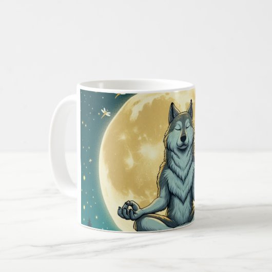 Zen wolf kaffeetasse (Vorderseite Links)