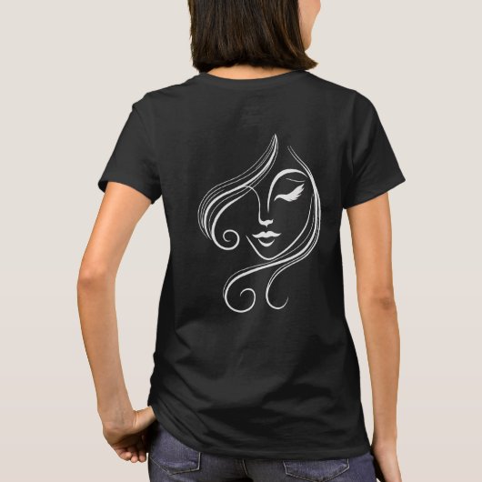 Zen Woman Line Art T-Shirt 2, Minimalist Abstract (Rückseite)