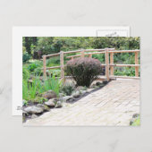 Zen Wood Foot Bridge Past Walkway Postkarte (Vorne/Hinten)