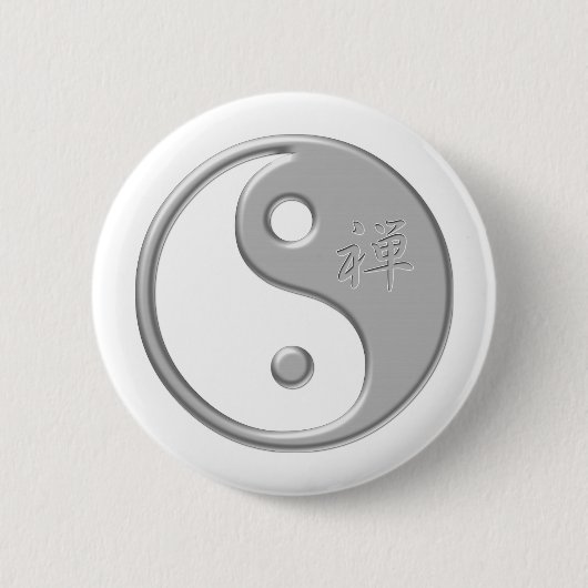 Zen Yin Yang Knopf Button (Vorderseite)
