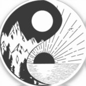 Zen Yin Yang Schwarz-weiß Aufkleber (Vorderseite)