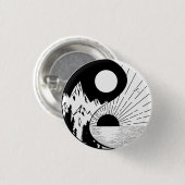Zen Yin Yang Schwarz-weiß Button (Vorne & Hinten)