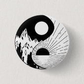 Zen Yin Yang Schwarz-weiß Button (Vorderseite)