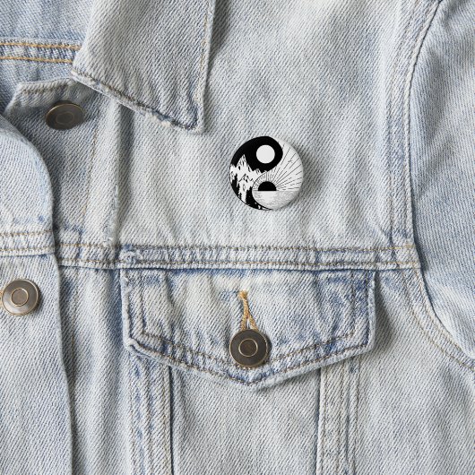 Zen Yin Yang Schwarz-weiß Button (Beispiel)