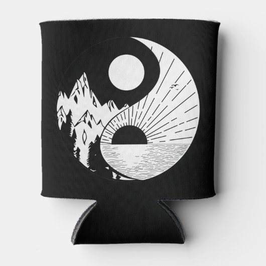 Zen Yin Yang Schwarz-weiß Dosenkühler (Vorderseite)