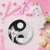 Zen Yin Yang Schwarz-weiß Pappteller (Party)