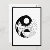 Zen Yin Yang Schwarz-weiß Postkarte (Vorne/Hinten)