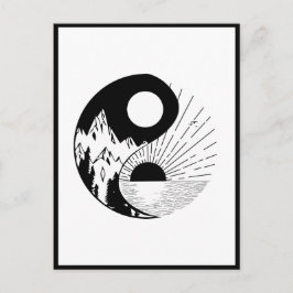 Zen Yin Yang Schwarz-weiß Postkarte
