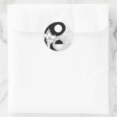 Zen Yin Yang Schwarz-weiß Runder Aufkleber (Tasche)