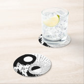 Zen Yin Yang Schwarz-weiß Runder Pappuntersetzer (Vor Ort)