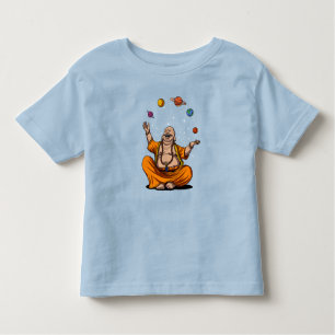 Zen Yoga Buddha Juggling Space Planets Meditation Kleinkind T-shirt
