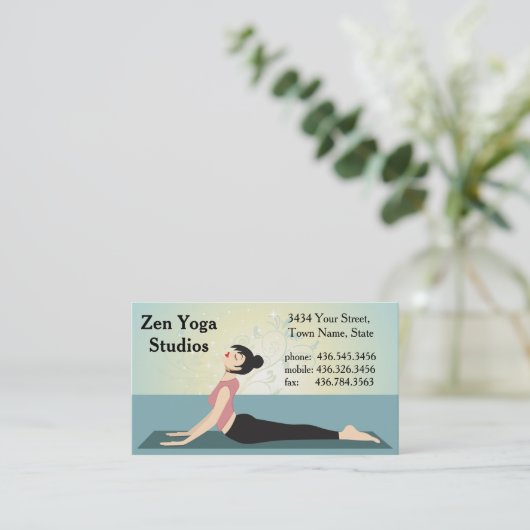 Zen Yoga - Instruktor oder Trainer Visitenkarte (Stehend Vorderseite)