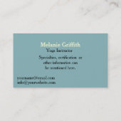 Zen Yoga - Instruktor oder Trainer Visitenkarte (Rückseite)