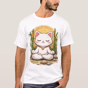 Zen Yoga Katze Ruhige Meditation Kawaii Design T-Shirt