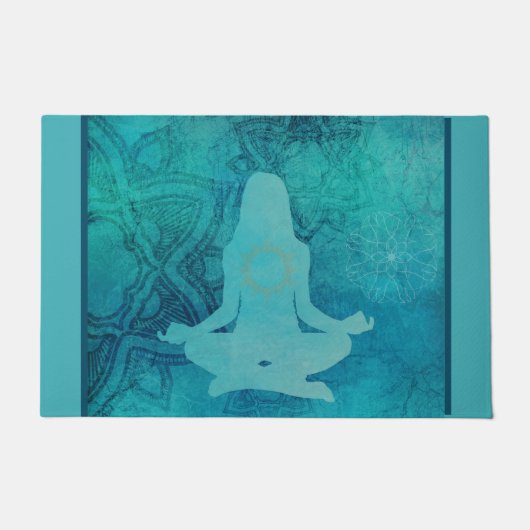 Zen Yoga Lotus Meditation Chakra Herz Fußmatte (Vorderseite)