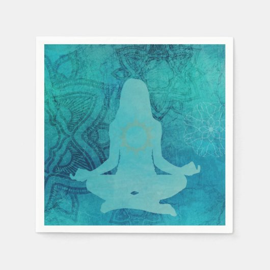 Zen Yoga Lotus Meditation Chakra Herz Serviette (Vorderseite)
