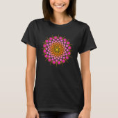 Zen Yoga Meditation Mehndi Dot Mandala Pink Orange T-Shirt (Vorderseite)
