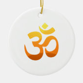 Zen Yoga Om Mantra Symbol Gold Sun Keramik Ornament (Vorne)