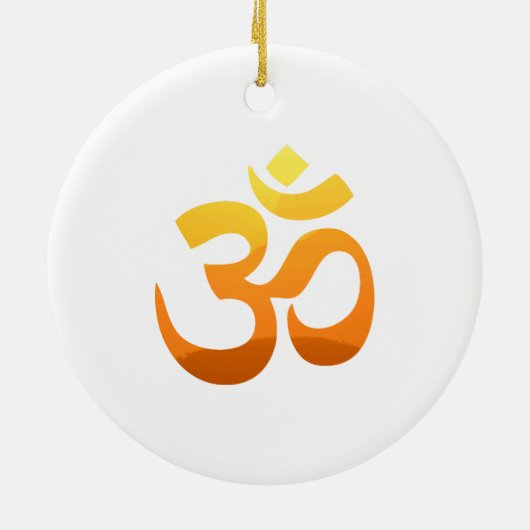 Zen Yoga Om Mantra Symbol Gold Sun Keramik Ornament (Hinten)