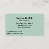 Zen Yoga - ver2 - Instruktor oder Trainer Visitenkarte (Rückseite)