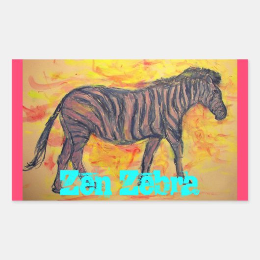 Zen Zebra Rechteckiger Aufkleber (Vorderseite)