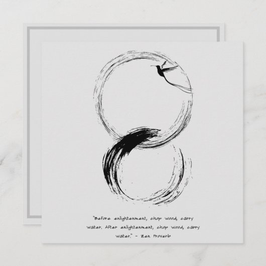 Zen Zitat: Weisheit und Meditation Einladung (Vorne/Hinten)