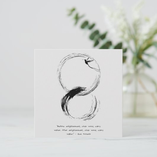 Zen Zitat: Weisheit und Meditation Einladung (Stehend Vorderseite)