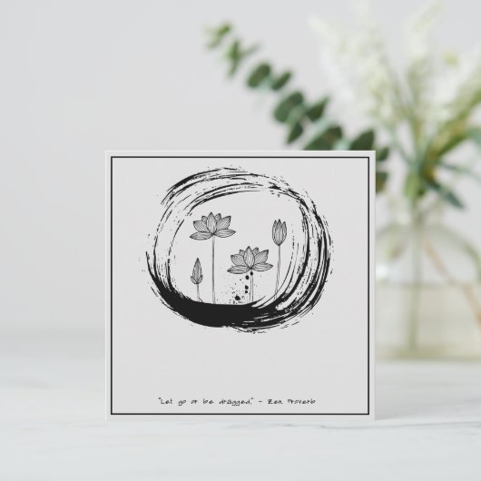 Zen Zitat: Weisheit und Meditation Einladung (Stehend Vorderseite)