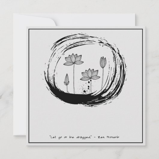 Zen Zitat: Weisheit und Meditation Einladung (Vorderseite)